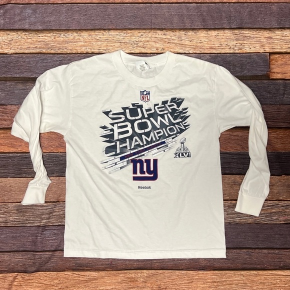 New York Giants Super Bowl XLVI NFL Football Boys Kids Long Sleeve Tshirt - Picture 1 of 6